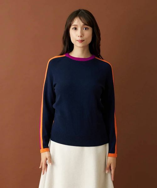 Leilian / レリアン ニット・セーター | 配色ラインクルーネックニット【Leilian by Eriko Nakamura】 | 詳細8