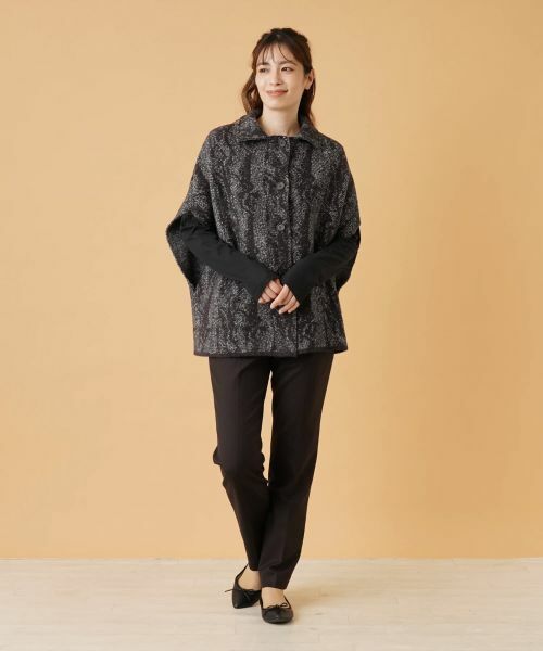 Leilian / レリアン テーラードジャケット | ステンカラーニットジャケット | 詳細1