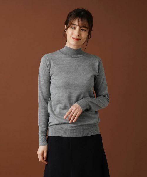 Leilian / レリアン ニット・セーター | ハイネックニットプルオーバー(グレー系)