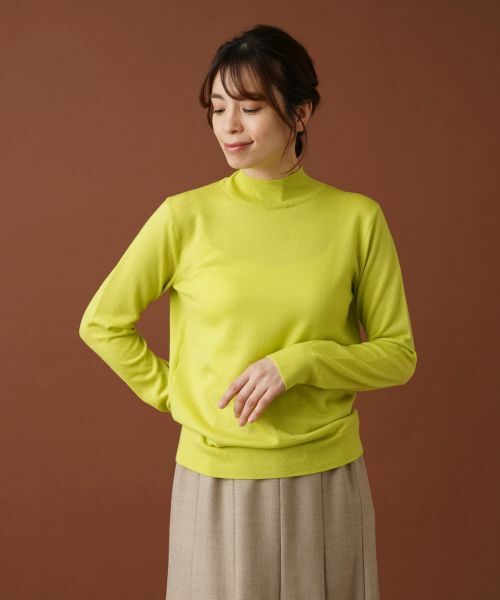 Leilian / レリアン ニット・セーター | ハイネックニットプルオーバー(イエロー)