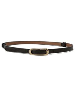 Leilian / レリアン ベルト・サスペンダー | 型押しレザー細ベルト