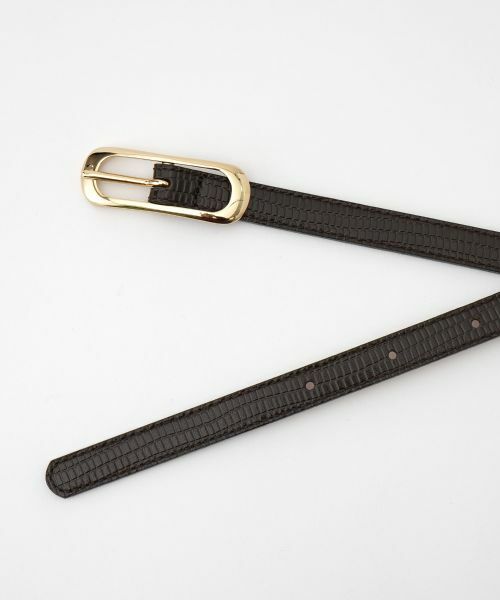 Leilian / レリアン ベルト・サスペンダー | 型押しレザー細ベルト | 詳細1