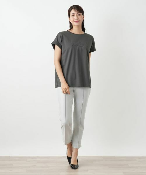 Leilian / レリアン Tシャツ | ロゴ刺繍Tシャツ【Leilian WHITE LABEL】 | 詳細1