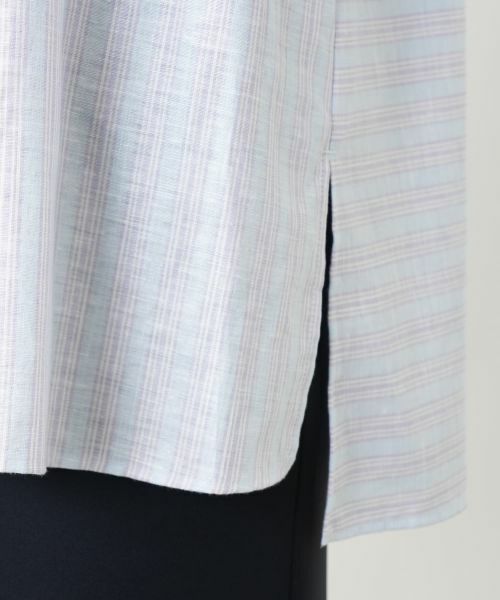 Leilian / レリアン シャツ・ブラウス | ボーダーオープンカラーブラウス【Leilian WHITE LABEL】 | 詳細10