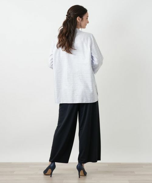 Leilian / レリアン シャツ・ブラウス | ボーダーオープンカラーブラウス【Leilian WHITE LABEL】 | 詳細3