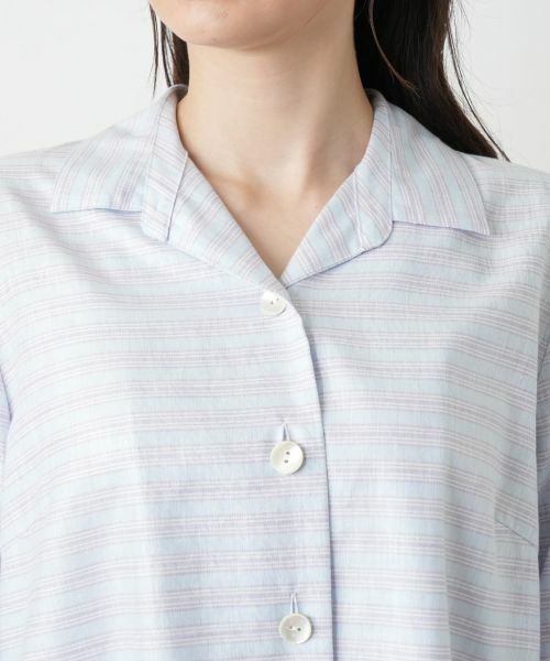 Leilian / レリアン シャツ・ブラウス | ボーダーオープンカラーブラウス【Leilian WHITE LABEL】 | 詳細7