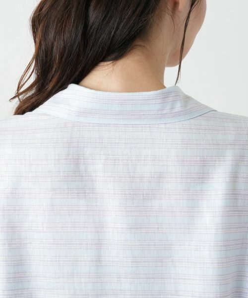 Leilian / レリアン シャツ・ブラウス | ボーダーオープンカラーブラウス【Leilian WHITE LABEL】 | 詳細8