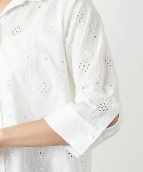 Leilian / レリアン シャツ・ブラウス | カットワーク刺繍ブラウス【Leilian WHITE LABEL】 | 詳細10