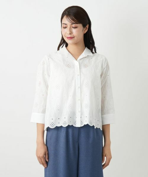 Leilian / レリアン シャツ・ブラウス | カットワーク刺繍ブラウス【Leilian WHITE LABEL】 | 詳細4