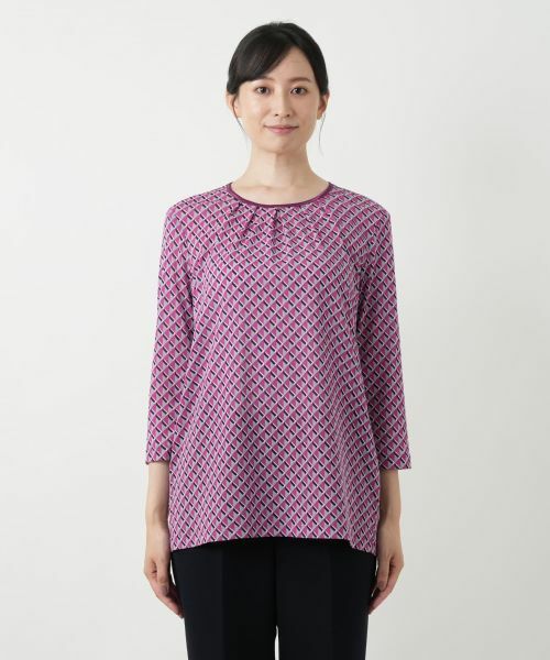 Leilian / レリアン カットソー | 幾何学柄クルーネックカットソー | 詳細10