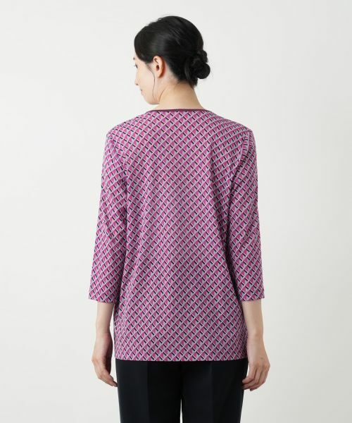 Leilian / レリアン カットソー | 幾何学柄クルーネックカットソー | 詳細12