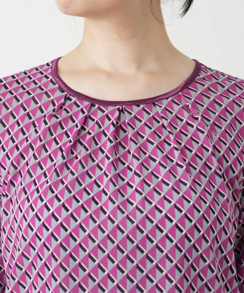 Leilian / レリアン カットソー | 幾何学柄クルーネックカットソー | 詳細13