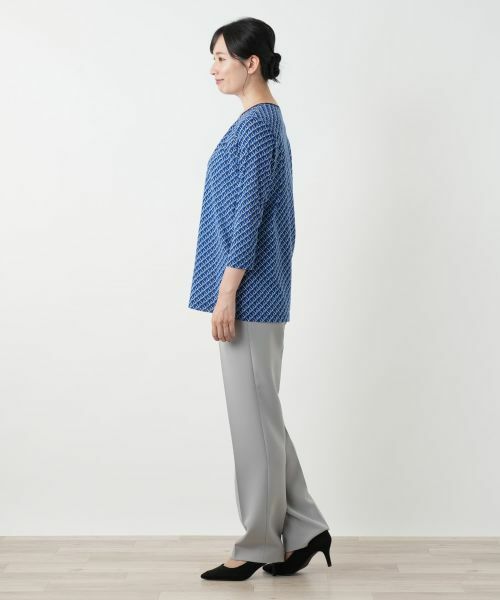 Leilian / レリアン カットソー | 幾何学柄クルーネックカットソー | 詳細5