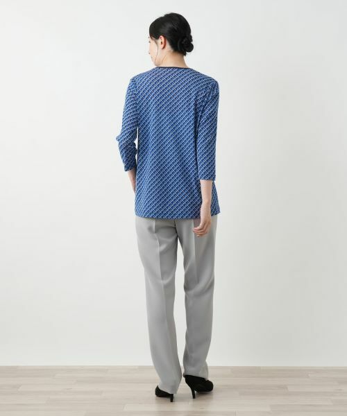 Leilian / レリアン カットソー | 幾何学柄クルーネックカットソー | 詳細6