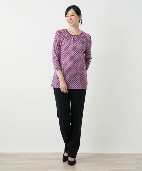 Leilian / レリアン カットソー | 幾何学柄クルーネックカットソー | 詳細7