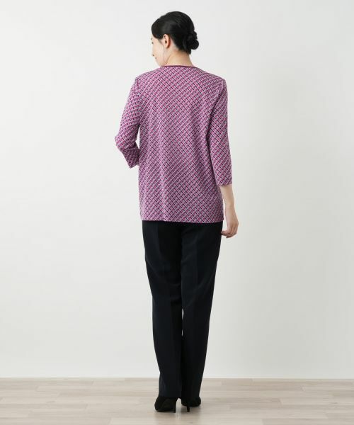 Leilian / レリアン カットソー | 幾何学柄クルーネックカットソー | 詳細9