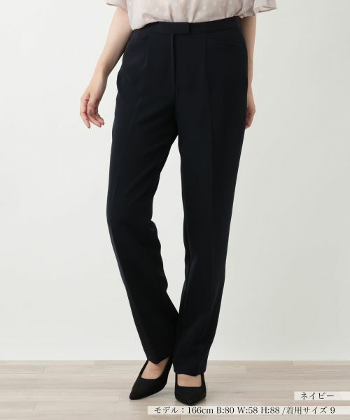 Leilian/レリアン ストレートストレッチパンツ ネイビー 11(L) Leilian/レリアン ストレートストレッチパンツ ネイビー 11(L)