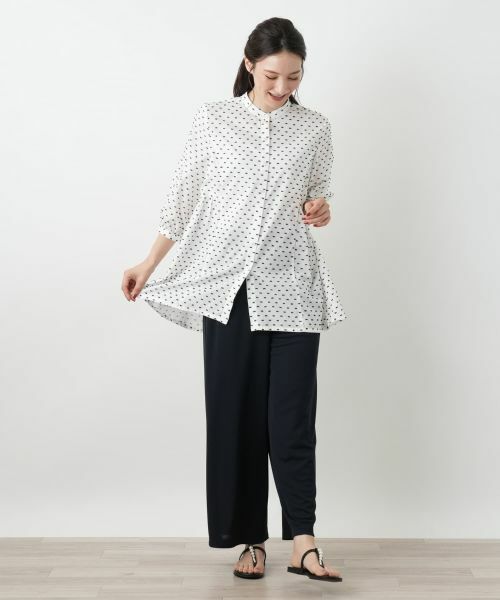 Leilian / レリアン シャツ・ブラウス | スタンドカラーブラウス【Leilian WHITE LABEL】 | 詳細1