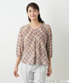 Leilian / レリアン シャツ・ブラウス | チェックフレアブラウス