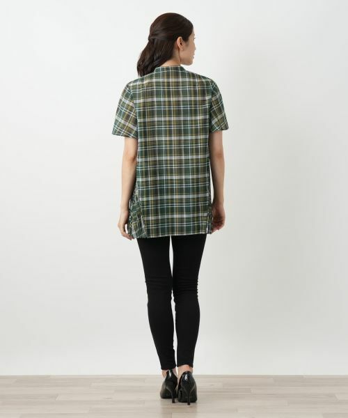 Leilian / レリアン シャツ・ブラウス | プリーツ切替チェックブラウス | 詳細6