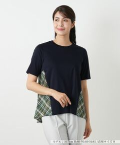 Leilian / レリアン カットソー | チェック切替フレアカットソー