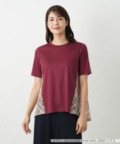 Leilian / レリアン カットソー | チェック切替フレアカットソー