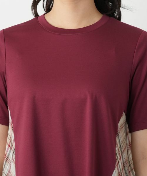 Leilian / レリアン カットソー | チェック切替フレアカットソー | 詳細10