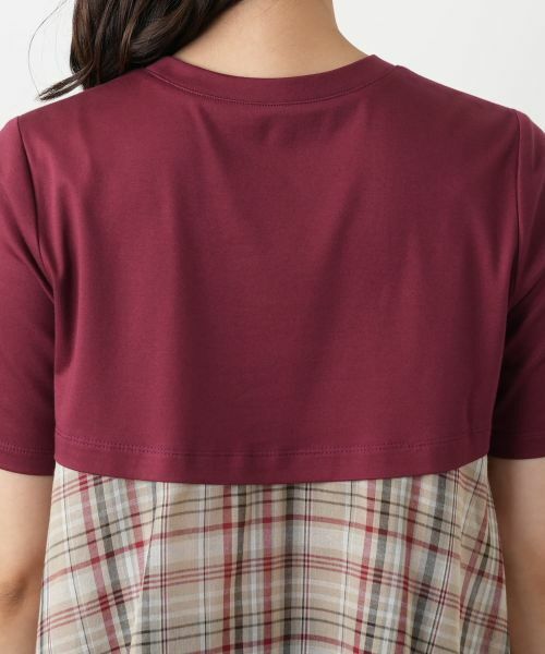 Leilian / レリアン カットソー | チェック切替フレアカットソー | 詳細11