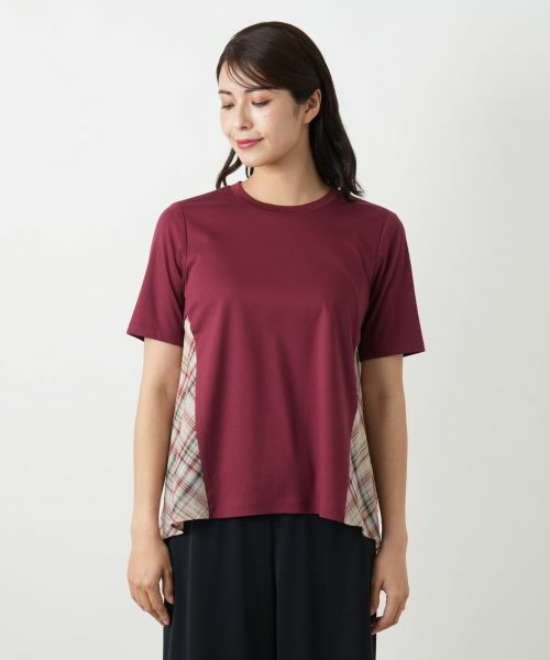 Leilian / レリアン カットソー | チェック切替フレアカットソー | 詳細7