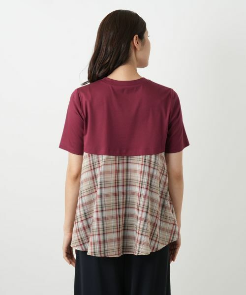 Leilian / レリアン カットソー | チェック切替フレアカットソー | 詳細9
