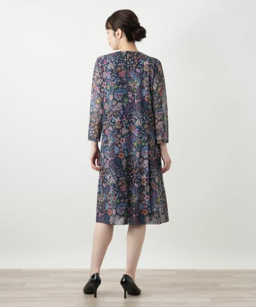 Leilian / レリアン ドレス | 洗えるプリントフレアワンピース【BINDA】【パワーネット素材】 | 詳細3