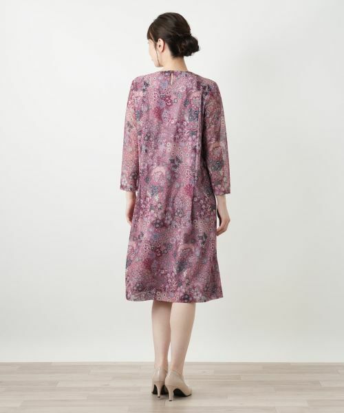 Leilian / レリアン ドレス | 洗えるプリントフレアワンピース【BINDA】【パワーネット素材】 | 詳細7