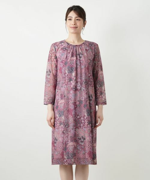 Leilian / レリアン ドレス | 洗えるプリントフレアワンピース【BINDA】【パワーネット素材】 | 詳細8