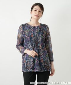 Leilian / レリアン カットソー | プリントピンタックカットソー【BINDA】