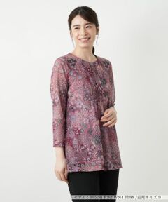 Leilian / レリアン カットソー | プリントピンタックカットソー【BINDA】