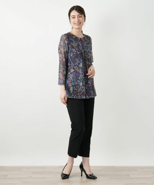 Leilian / レリアン カットソー | プリントピンタックカットソー【BINDA】 | 詳細1