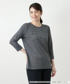 Leilian / レリアン カットソー | 刺繍ボーダーカットソー