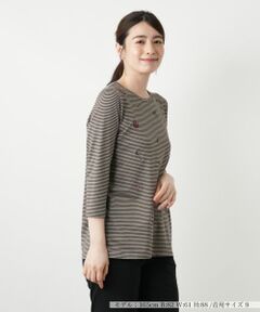 Leilian / レリアン カットソー | 刺繍ボーダーカットソー