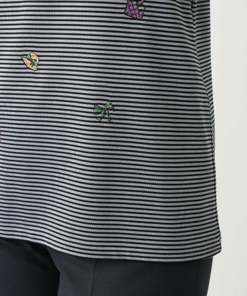 Leilian / レリアン カットソー | 刺繍ボーダーカットソー | 詳細16