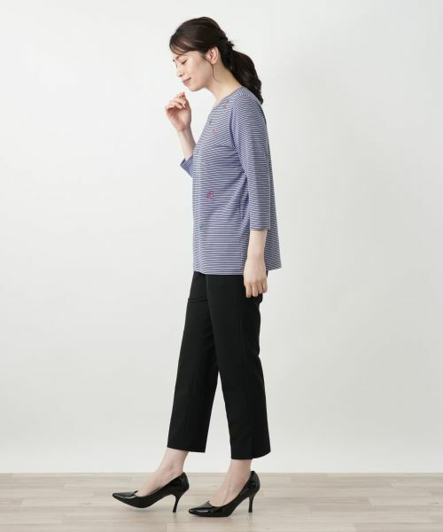 Leilian / レリアン カットソー | 刺繍ボーダーカットソー | 詳細2