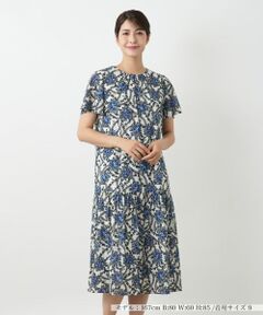 Leilian / レリアン ドレス | 洗えるプリントフレアワンピース【パワーネット素材】