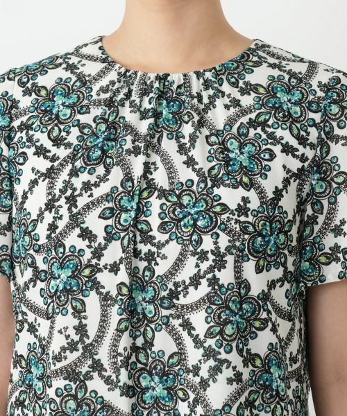 Leilian / レリアン ドレス | 洗えるプリントフレアワンピース【パワーネット素材】 | 詳細10