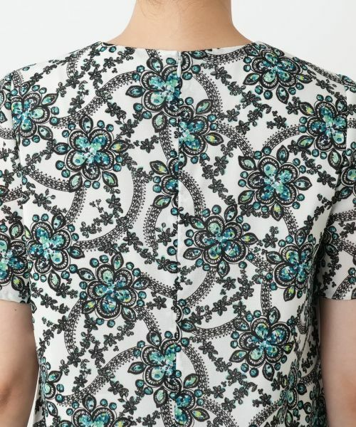 Leilian / レリアン ドレス | 洗えるプリントフレアワンピース【パワーネット素材】 | 詳細11