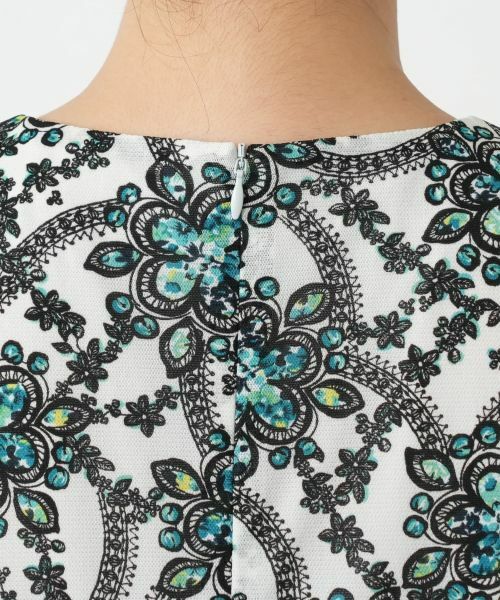 Leilian / レリアン ドレス | 洗えるプリントフレアワンピース【パワーネット素材】 | 詳細12