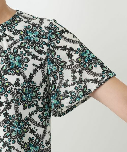 Leilian / レリアン ドレス | 洗えるプリントフレアワンピース【パワーネット素材】 | 詳細13