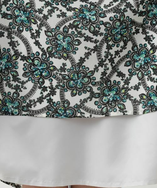 Leilian / レリアン ドレス | 洗えるプリントフレアワンピース【パワーネット素材】 | 詳細15