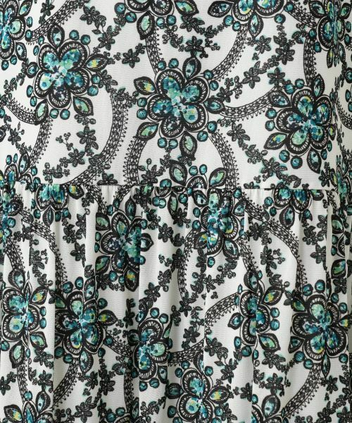 Leilian / レリアン ドレス | 洗えるプリントフレアワンピース【パワーネット素材】 | 詳細16