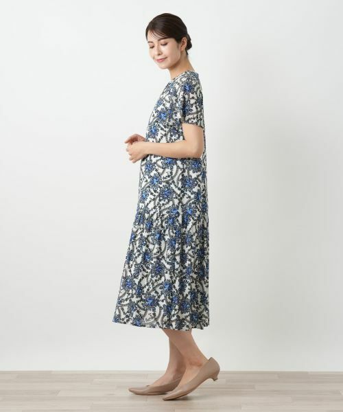 Leilian / レリアン ドレス | 洗えるプリントフレアワンピース【パワーネット素材】 | 詳細2