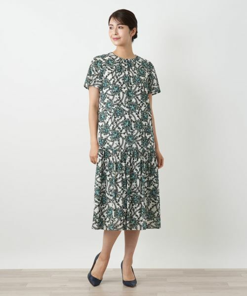 Leilian / レリアン ドレス | 洗えるプリントフレアワンピース【パワーネット素材】 | 詳細4
