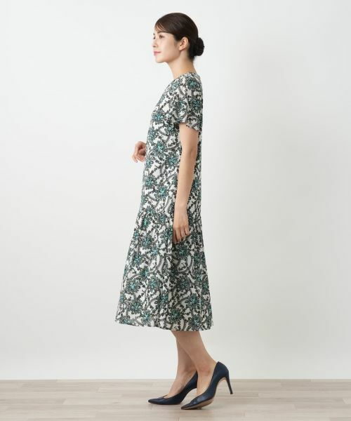 Leilian / レリアン ドレス | 洗えるプリントフレアワンピース【パワーネット素材】 | 詳細5